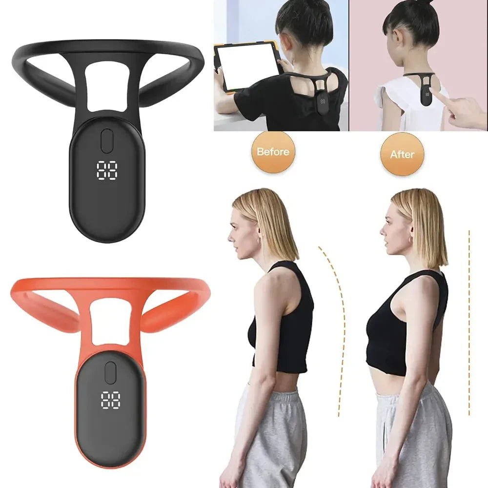 Plyzo smart posture corrector device worn discreetly between the shoulder blades