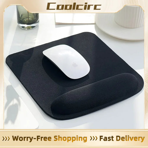 Plyzo ergonomic XL gaming mouse pad with cushioned wrist support on a desk with keyboard