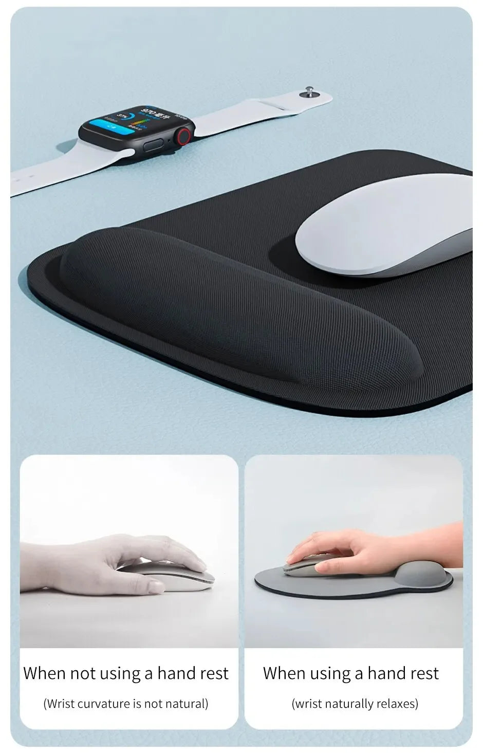 Ergonomic XL Gaming Mouse Pad — Cushioned Wrist Support
