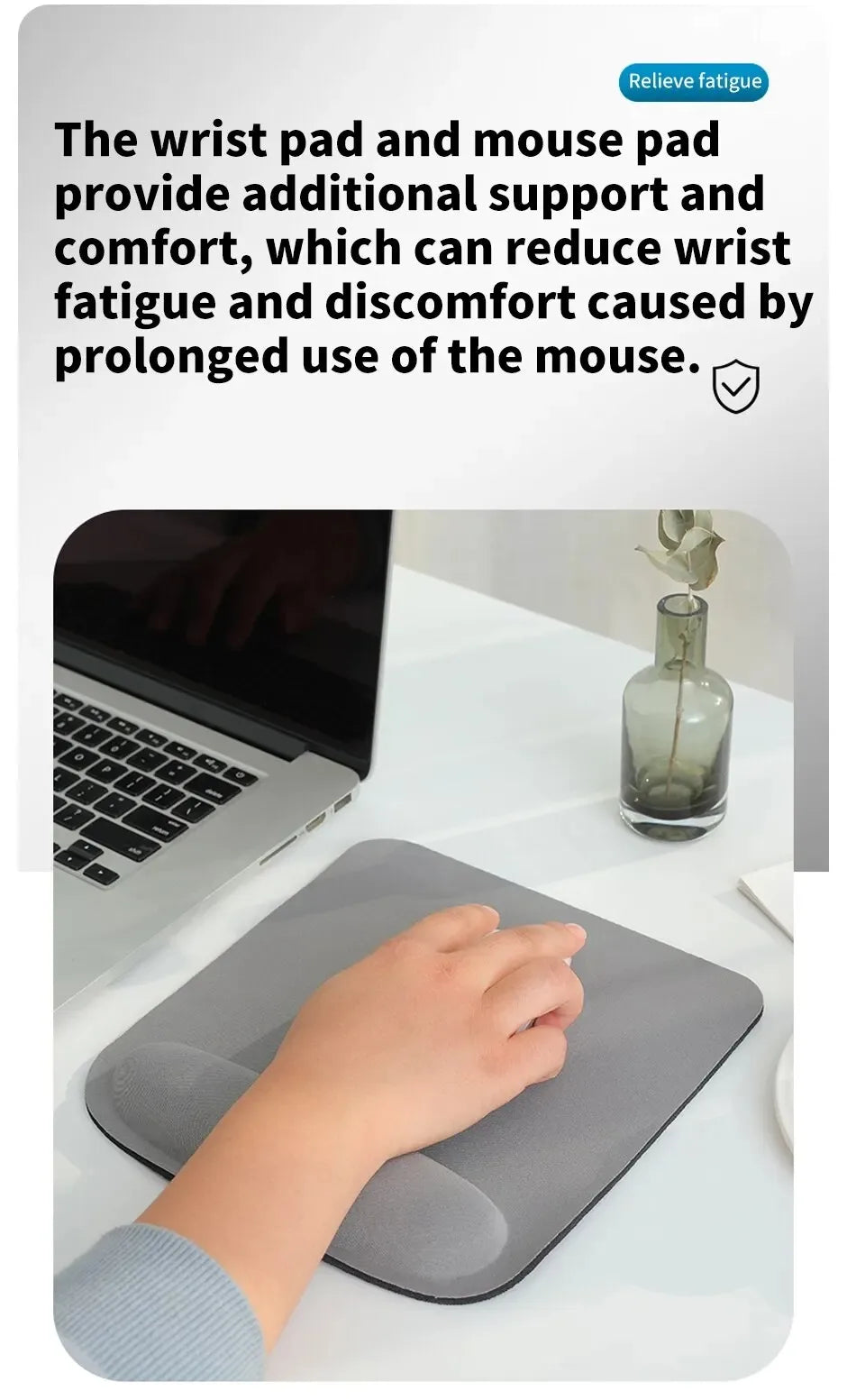 Ergonomic XL Gaming Mouse Pad — Cushioned Wrist Support